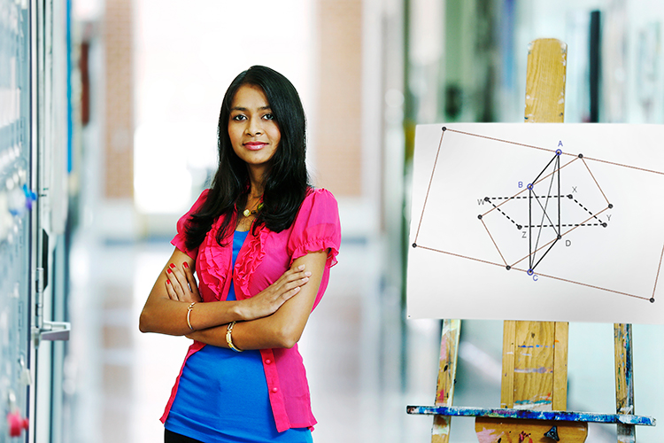 Woman posing in front of graph | Donate | OCC Foundation