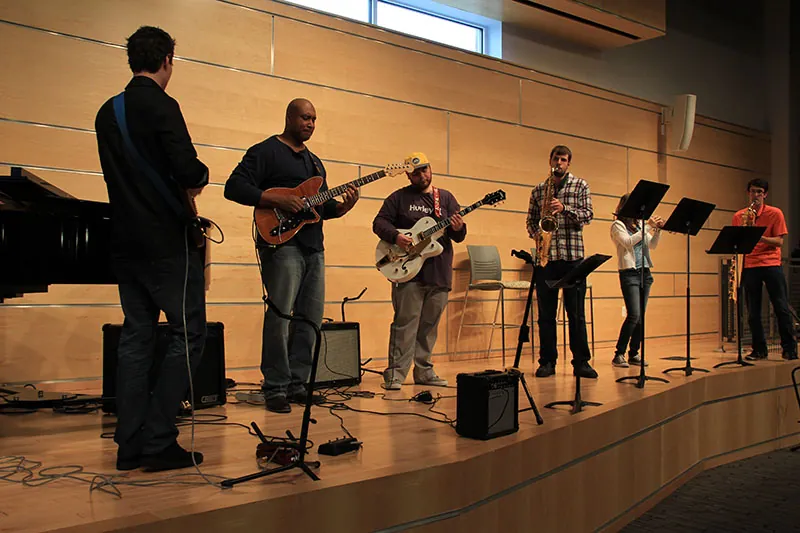 band performing