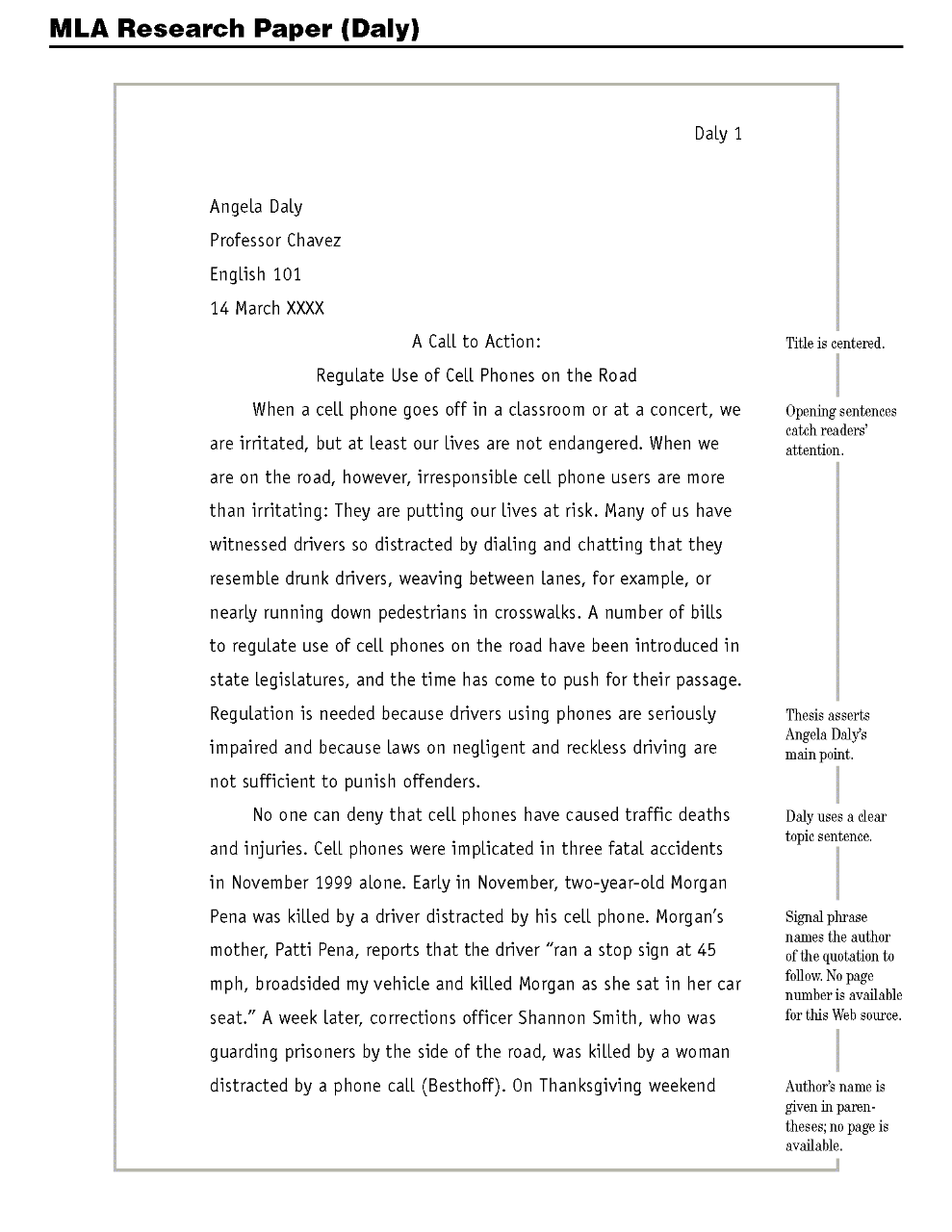 college essay template