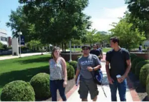 students walking on campus