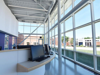 computers inside the Student Enrollment Building