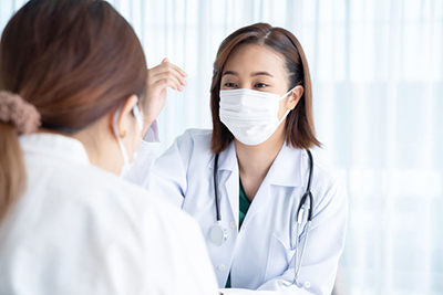 Doctor and patient in examination room