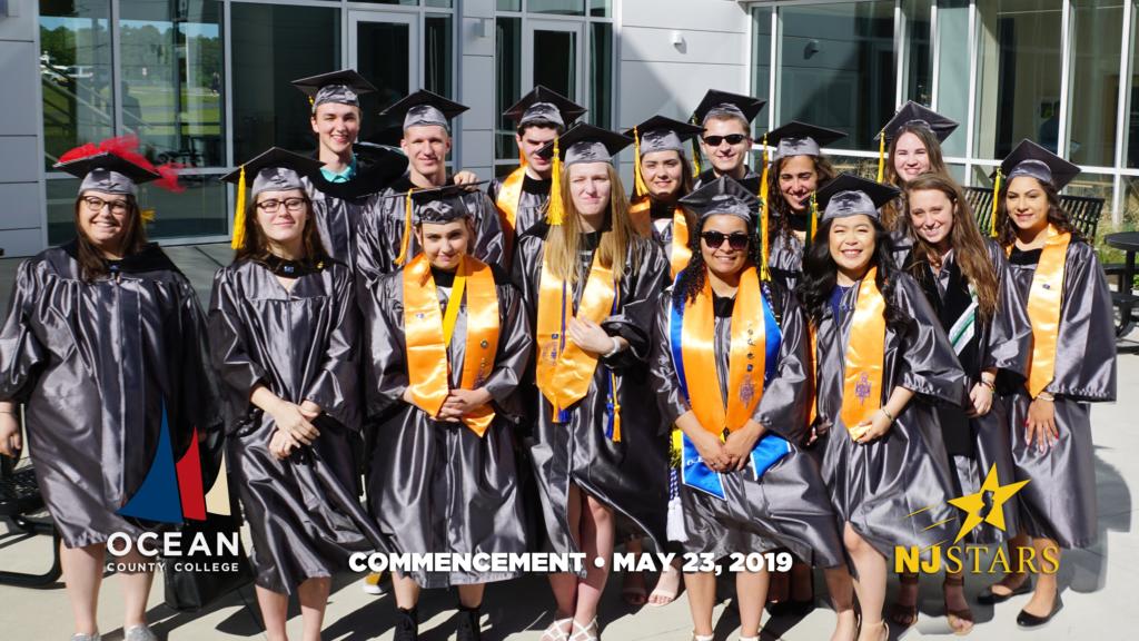 "Ocean County College Commencement May 23, 2019 NJ Stars" group of graduating students
