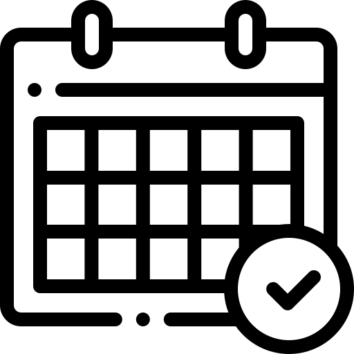 Transfer Events Calendar with clock depicting time