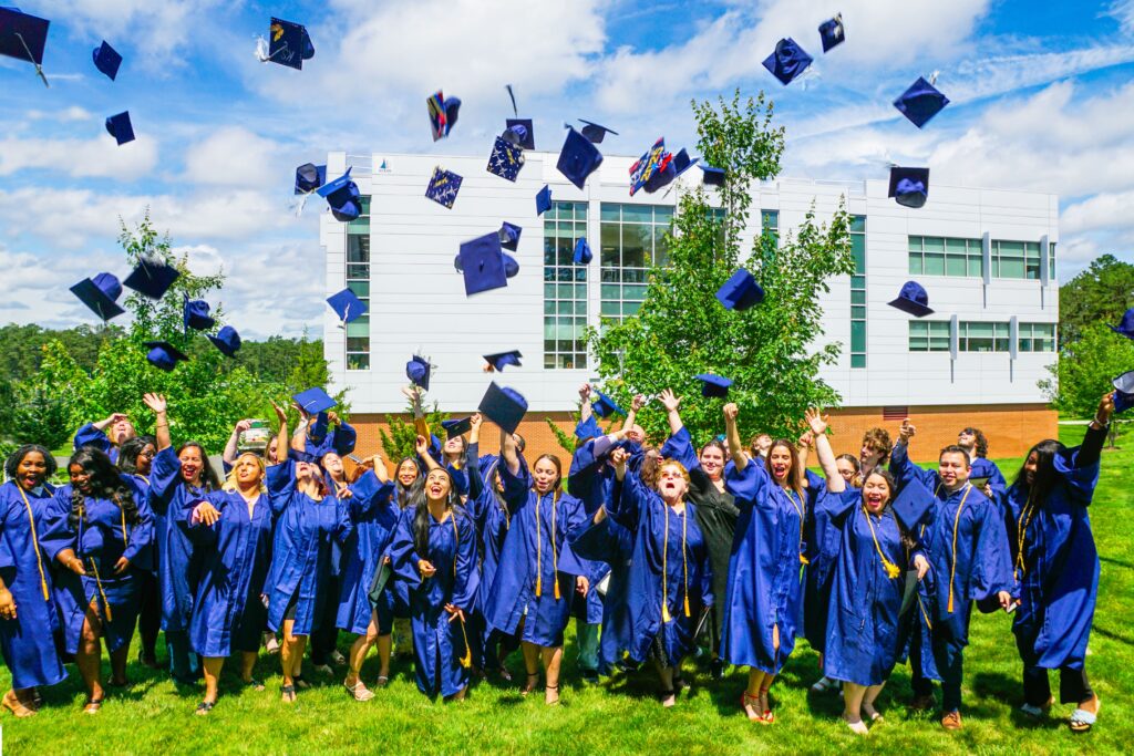outdoor graduation celebration
