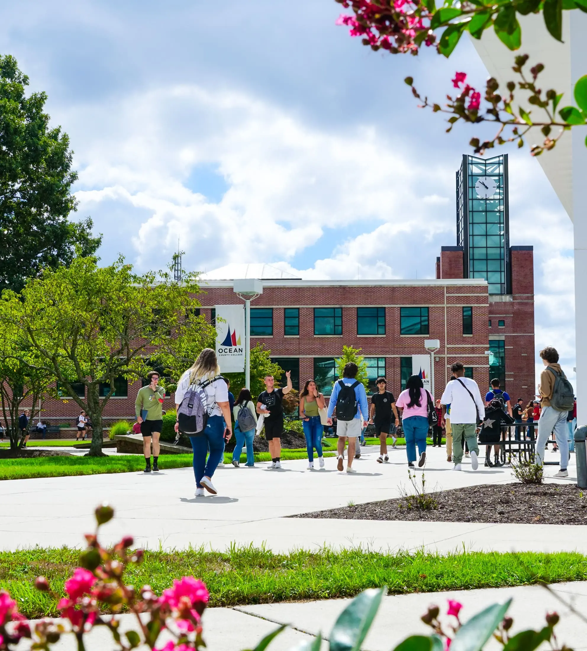 campus mall students walking