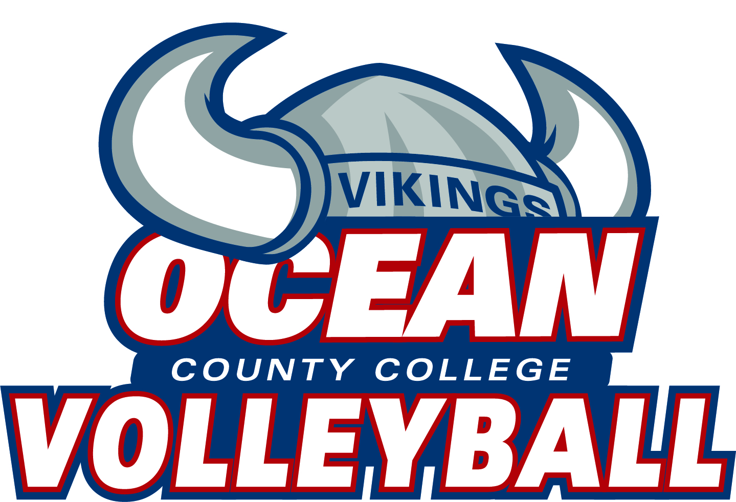 Horned Viking helmet logo of Ocean CC Volleyball