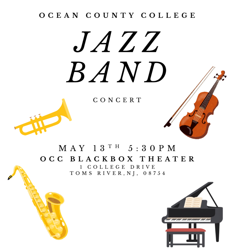 Jazz Band flyer with instruments