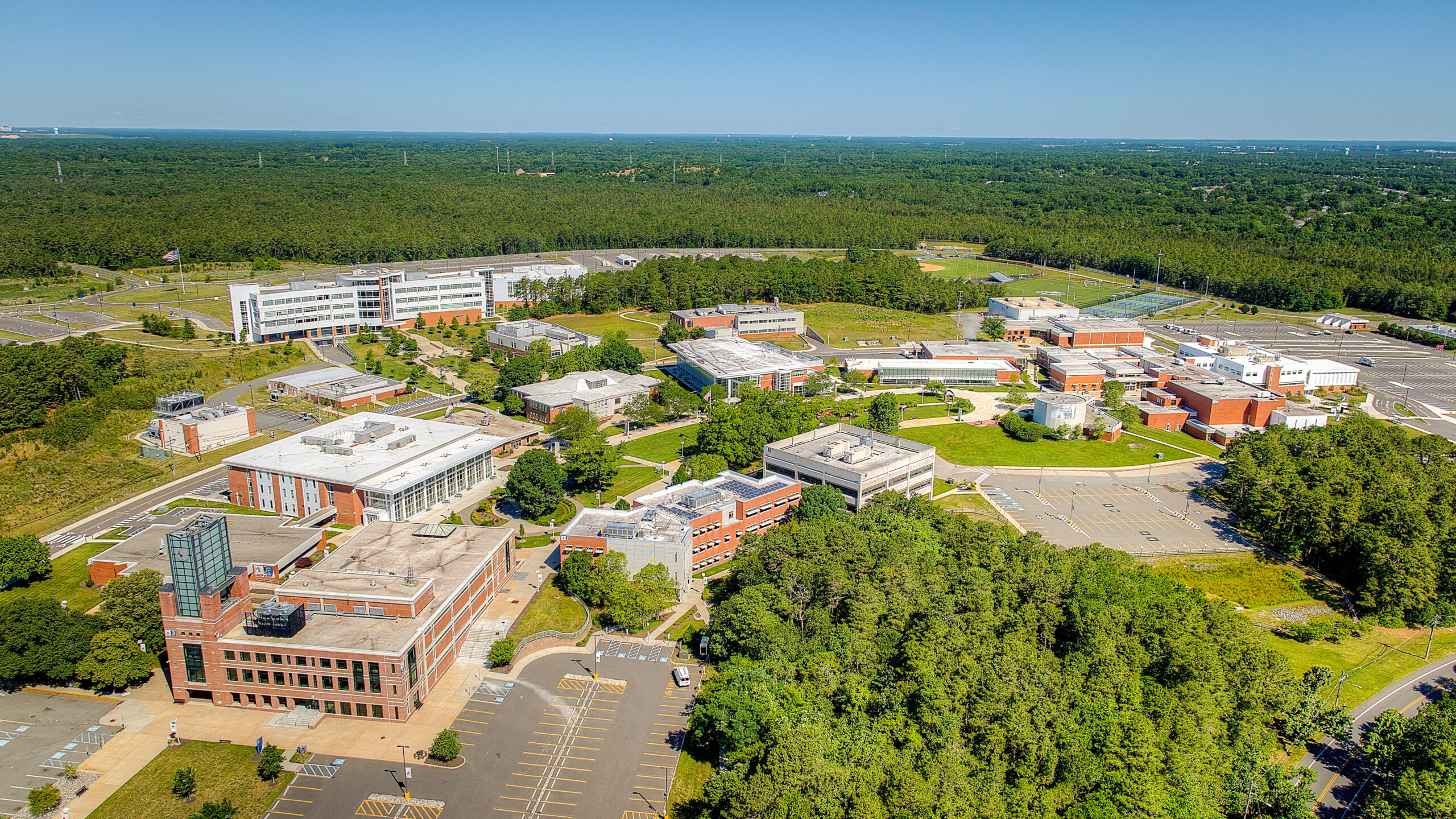Aerial shot of Ocean County College Campus