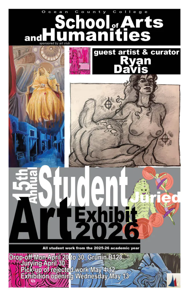 Poster with fine art student projects for the Student Art Exhibit